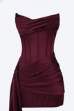 Robe Courte Corset Draperie Asymétrique Moulante Élégant