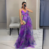Robe Longue Gardania Motif Floral Fluide Élégante