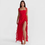 Robe Longue Élégante en Tissu Fluide et Respirant