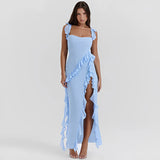 Robe Longue Élégante en Tissu Fluide et Respirant