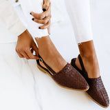 Sandale Classique en Cuir Souple Semelle Amortissante Confortable