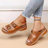 Sandales Cuir Souple Semelle Gel Amortissante Confort Soutien Décontracté