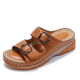 Sandales Cuir Souple Semelle Gel Amortissante Confort Soutien Décontracté