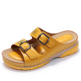 Sandales Cuir Souple Semelle Gel Amortissante Confort Soutien Décontracté