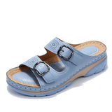 Sandales Cuir Souple Semelle Gel Amortissante Confort Soutien Décontracté