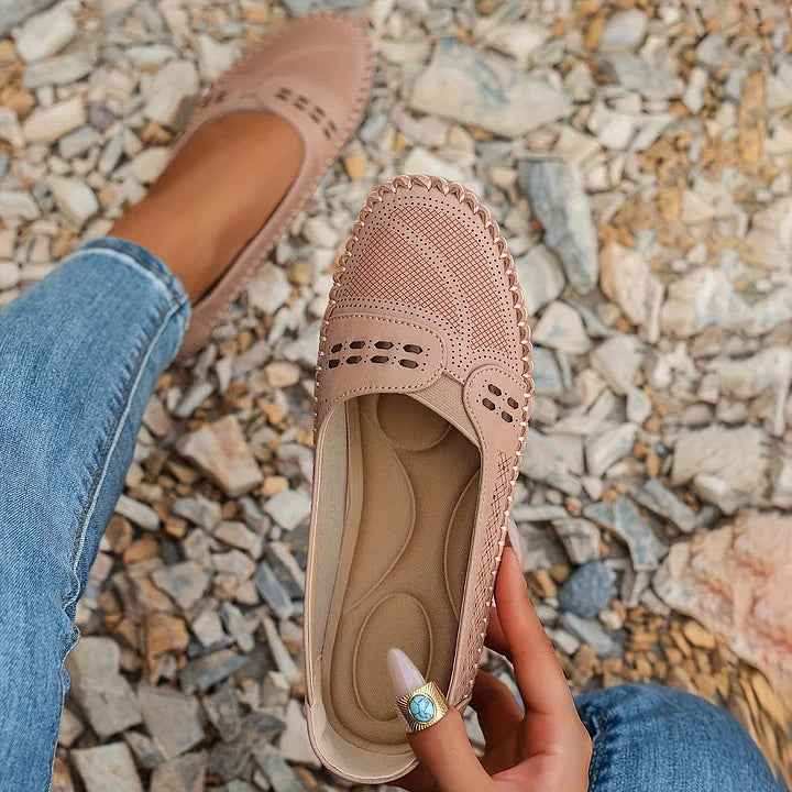 Ballerines Mary Jane Perforées Femme - Rose
