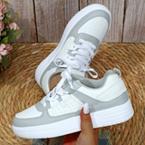 Baskets Femme à Imprimés Tendance et Semelle Confort - Gris