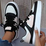 Baskets Femme à Imprimés Tendance et Semelle Confort - Noir-Rose