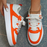 Baskets Femme à Imprimés Tendance et Semelle Confort - Orange