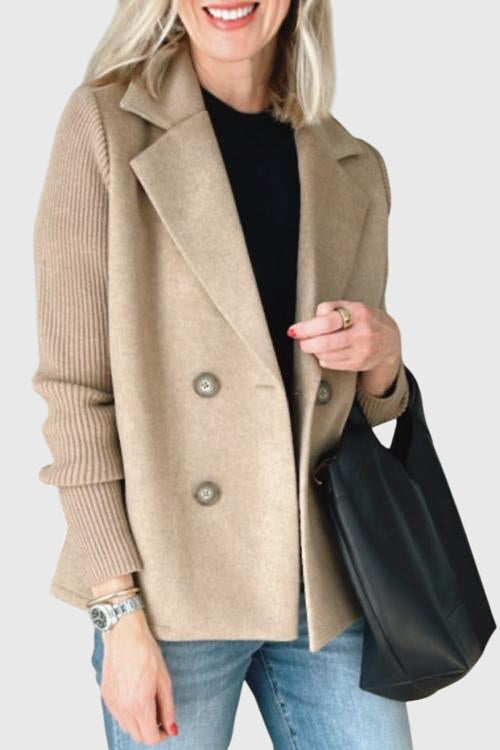 Blazer croisé femme manches contrastées