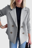 Blazer croisé femme manches contrastées - Gris