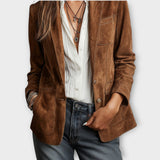 Blazer Daim Femme Vintage Coupe Ajustée
