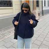 Blazer double boutonnage femme coupe ajustée courte