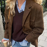 Blazer Oversize en Daim Femme