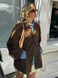Blazer Oversize en Daim Femme