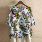 Blouse Fleurie Femme Coupe Ample Motif Vintage