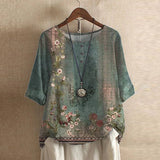 Blouse Fleurie Femme Coupe Ample Motif Vintage