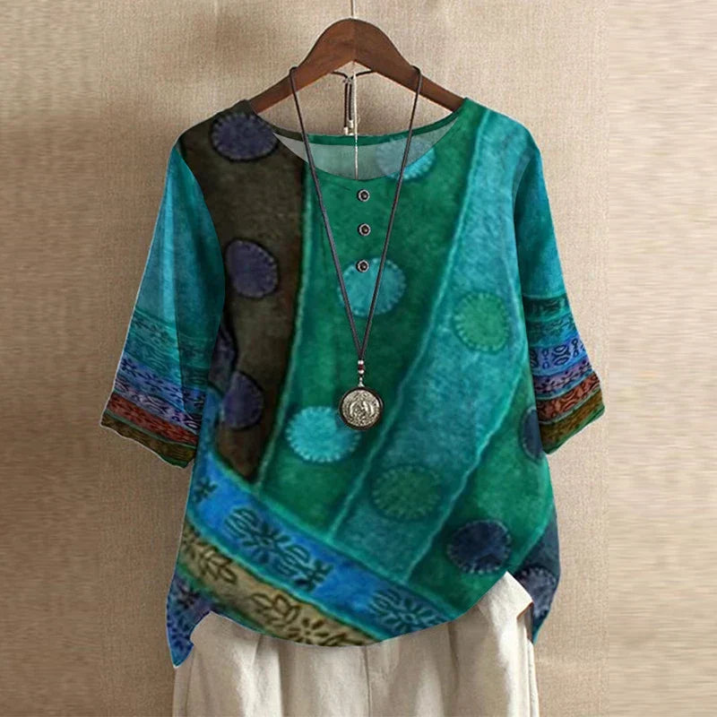 Blouse Fleurie Femme Coupe Ample Motif Vintage