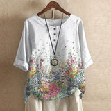 Blouse Fleurie Femme Coupe Ample Motif Vintage