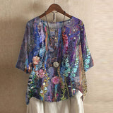 Blouse Fleurie Femme Coupe Ample Motif Vintage
