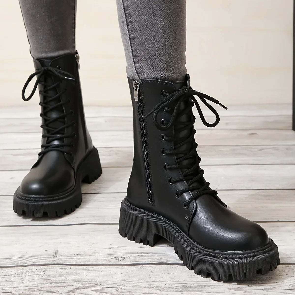 Bottines Militaires Femme à Lacets