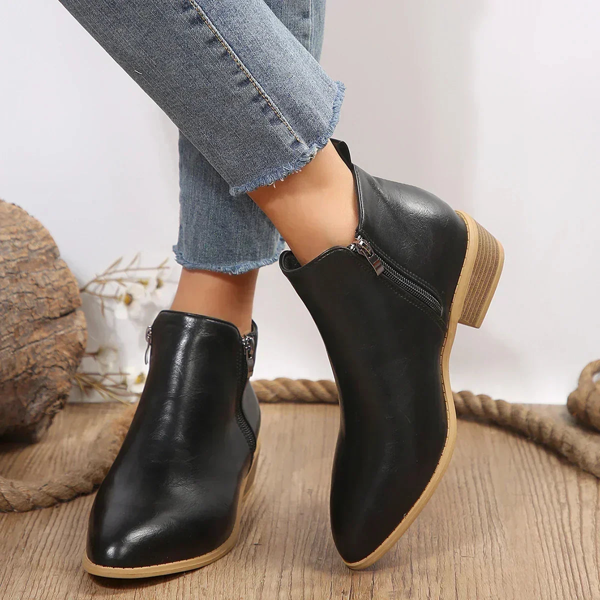 Bottines orthopédiques confort femme talon bloc