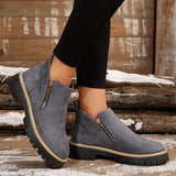 Bottines orthopédiques confort zippées antidérapantes - Gris
