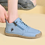 Bottines Plates Femme Rétro Bout Rond