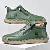 Bottines Plates Femme Rétro Bout Rond - Vert