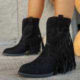Bottines Santiag Femme Suédine à Franges