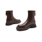 Bottines Talon Bloc Femme Plateforme Zip Dos