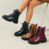Bottines femme talon carré semelle crantée
