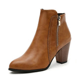 Bottines talon large zip femme