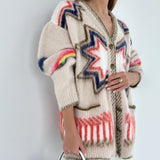 Cardigan boutonné femme en maille acrylique