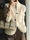 Cardigan en cachemire femme classique à fermeture boutonnée