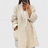 Cardigan cachemire femme coupe ample - Beige