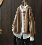 Cardigan oversize femme gilet long à poches en maille