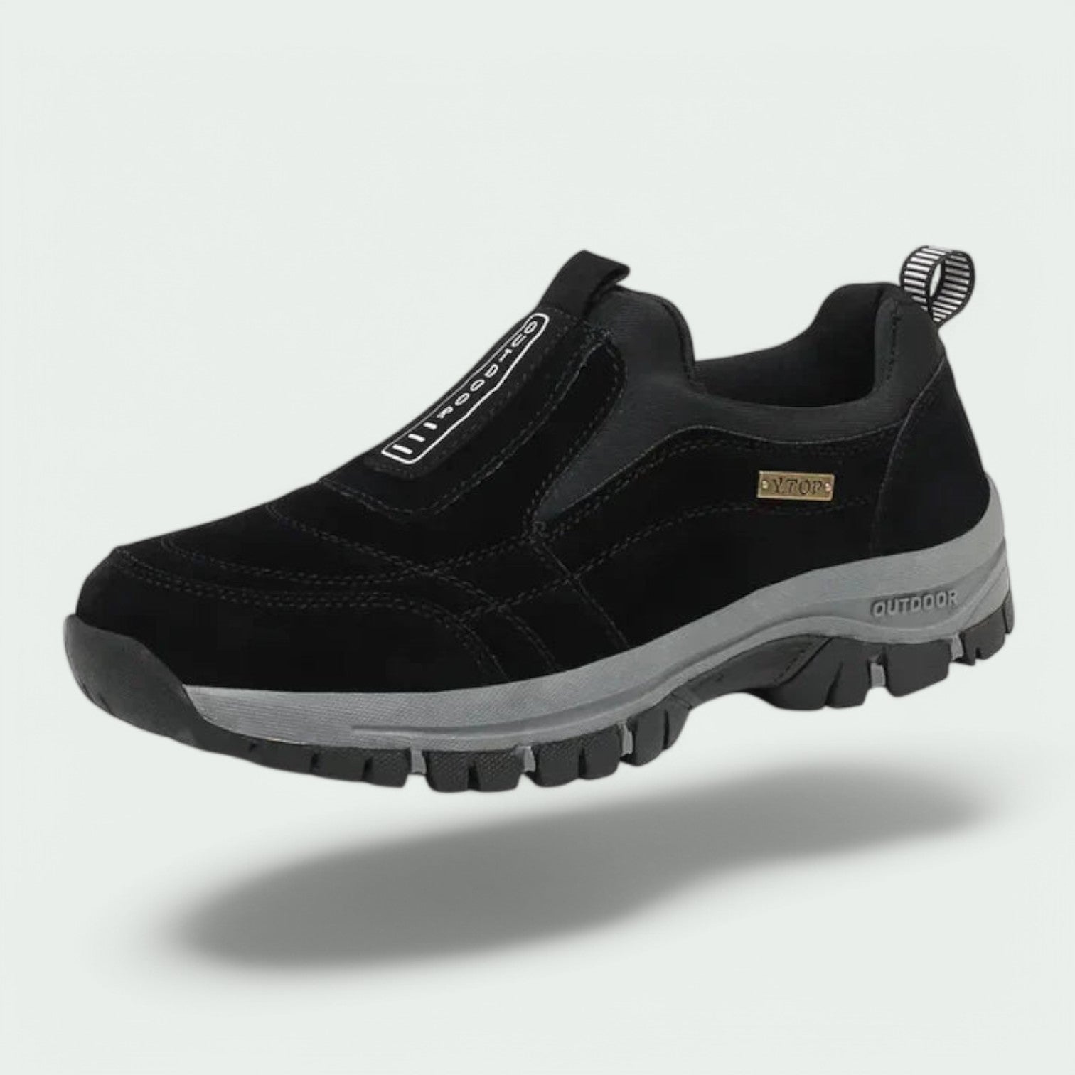 Chaussures orthopédiques de promenade homme confort - Noir