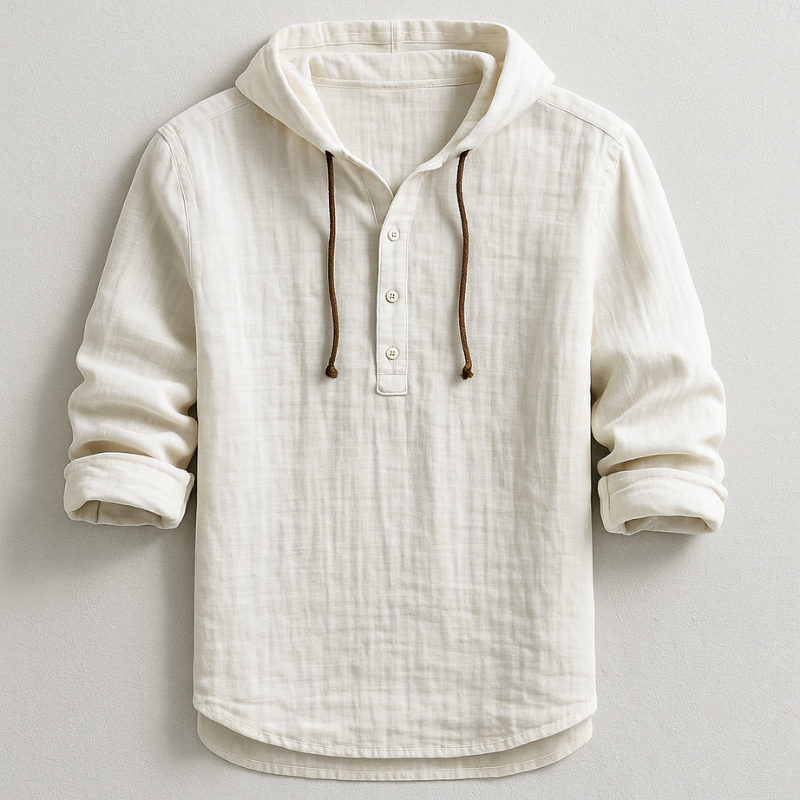 Chemise à capuche en lin léger