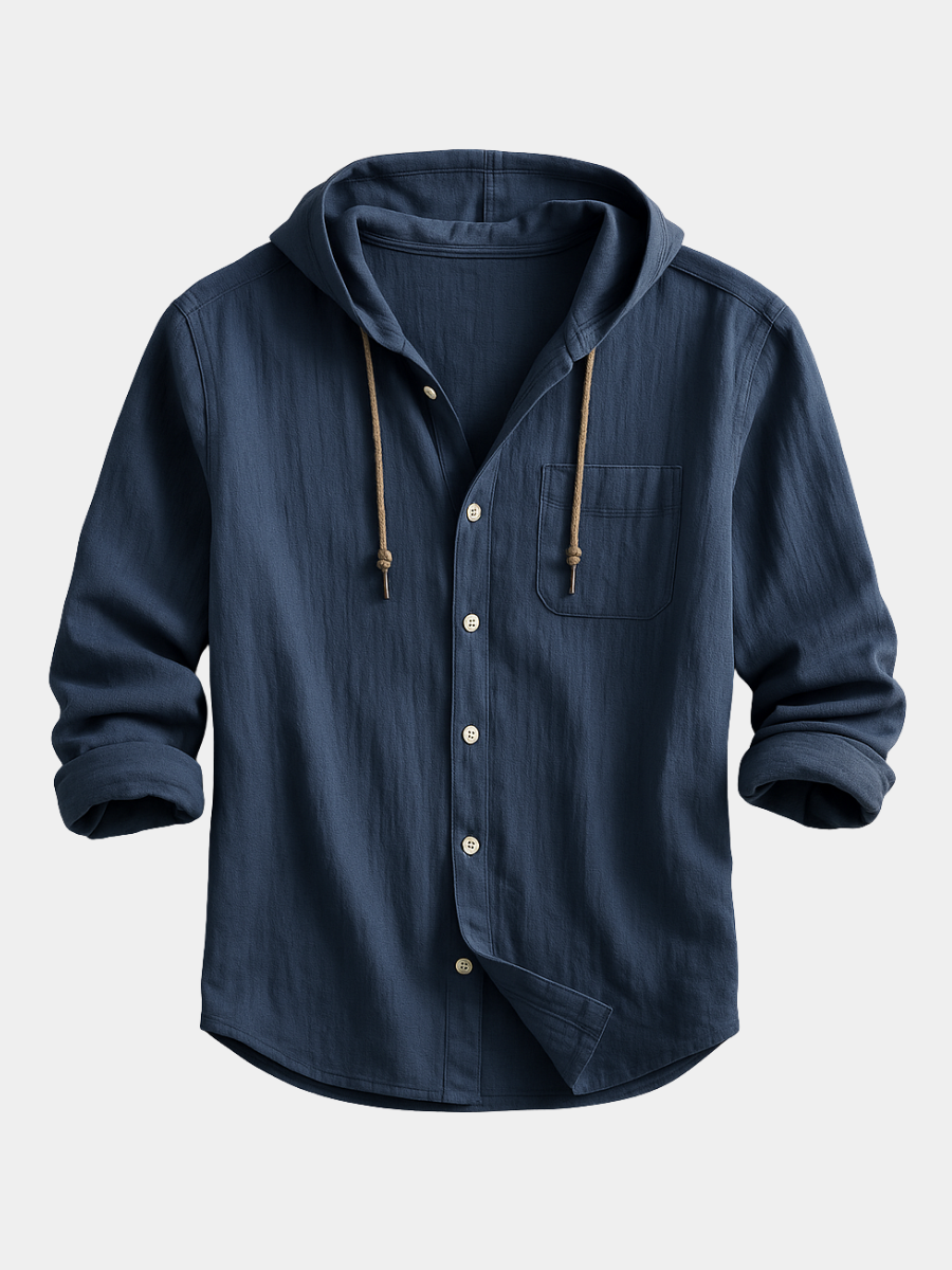 Chemise à capuche homme en coton coupe regular
