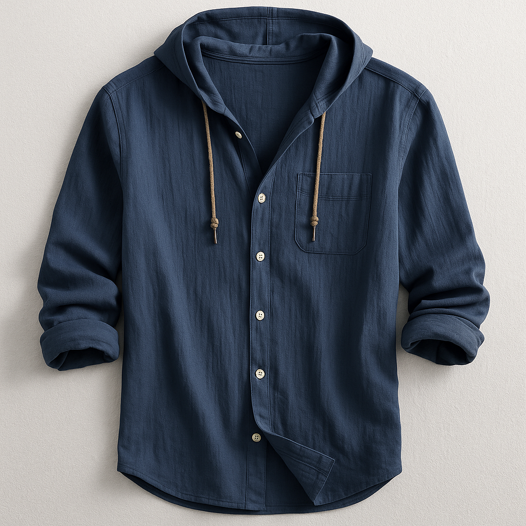 Chemise à capuche homme en coton coupe regular