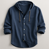 Chemise à capuche homme en coton coupe regular