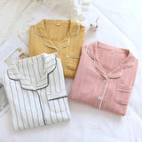 Chemise de nuit en coton rayée ample pour femme