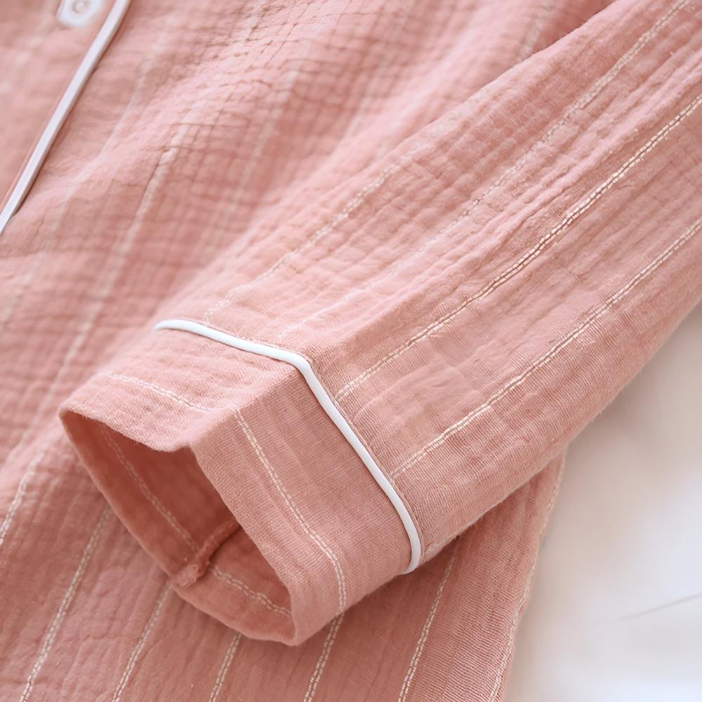 Chemise de nuit en coton rayée ample pour femme