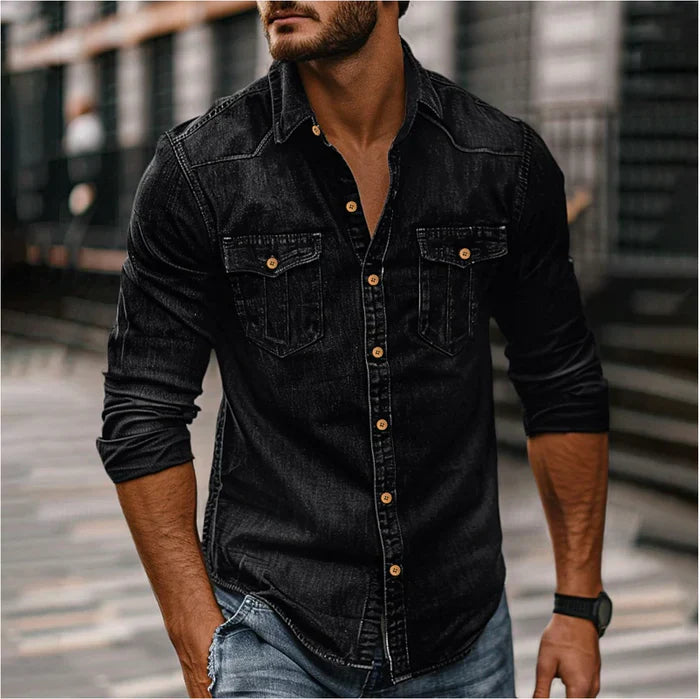 Chemise en Denim Slim Homme