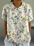Chemise fleurie femme coupe ample légère respirante décontractée été