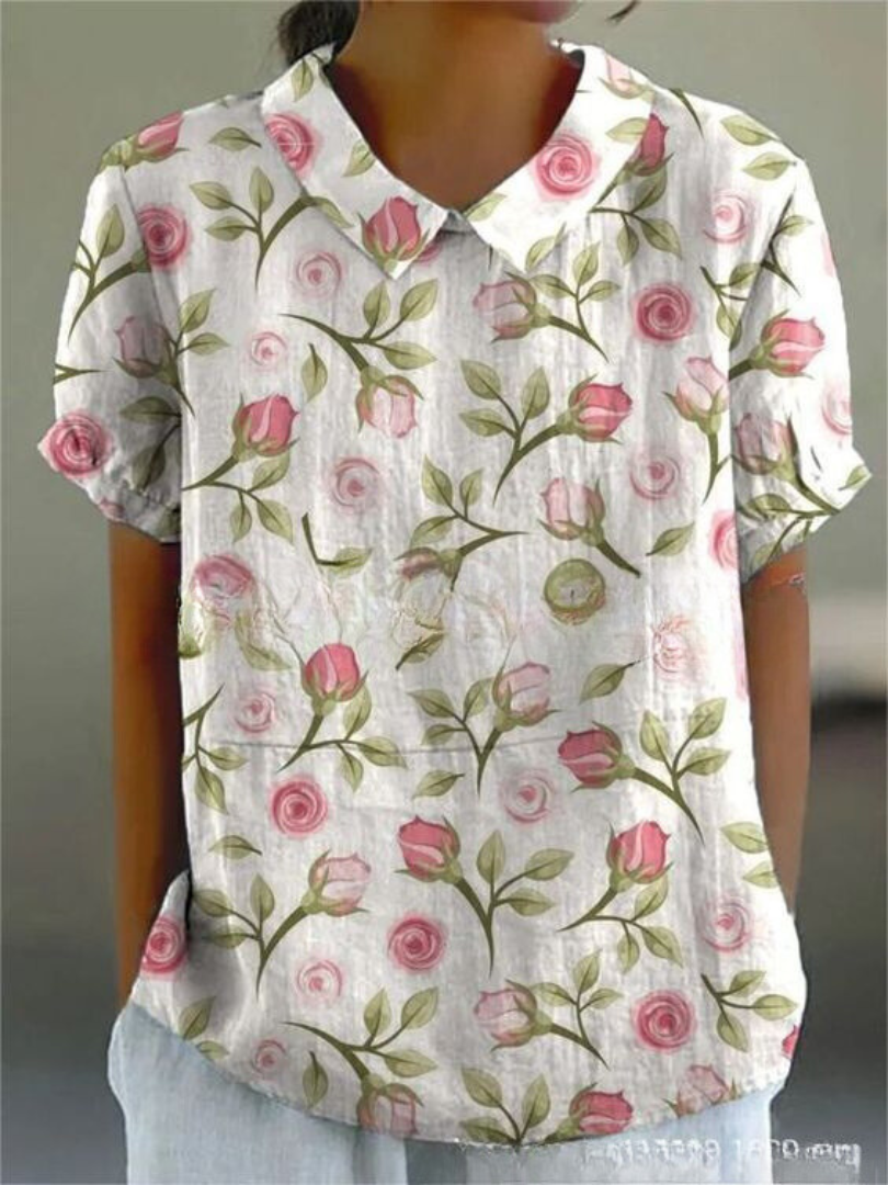 Chemise fleurie femme coupe ample légère respirante décontractée été