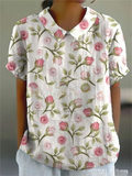 Chemise fleurie femme coupe ample légère respirante décontractée été