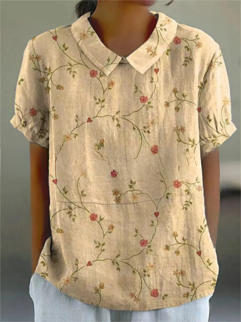 Chemise fleurie femme coupe ample légère respirante décontractée été