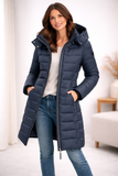 Doudoune à capuche femme zippée - Bleu Marine